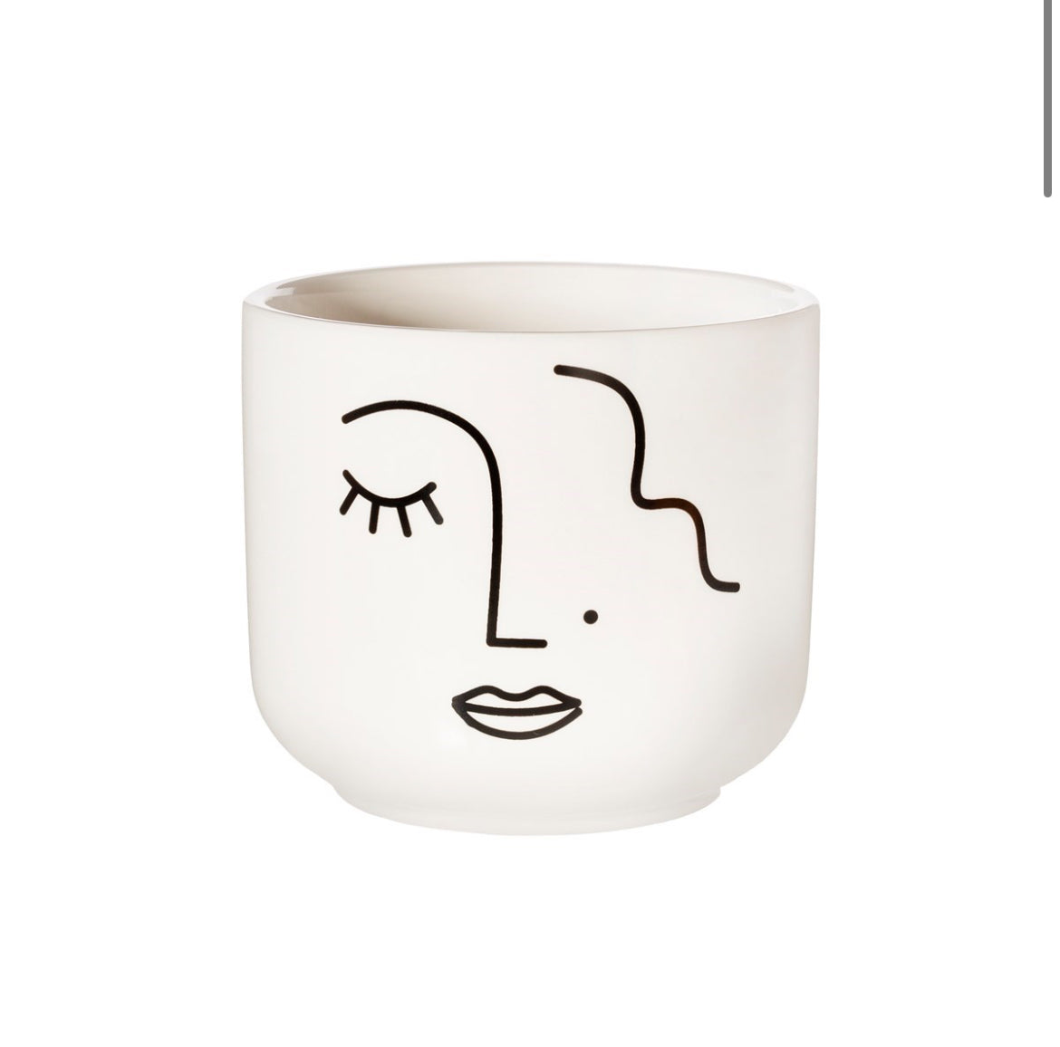 Abstract white face large planter