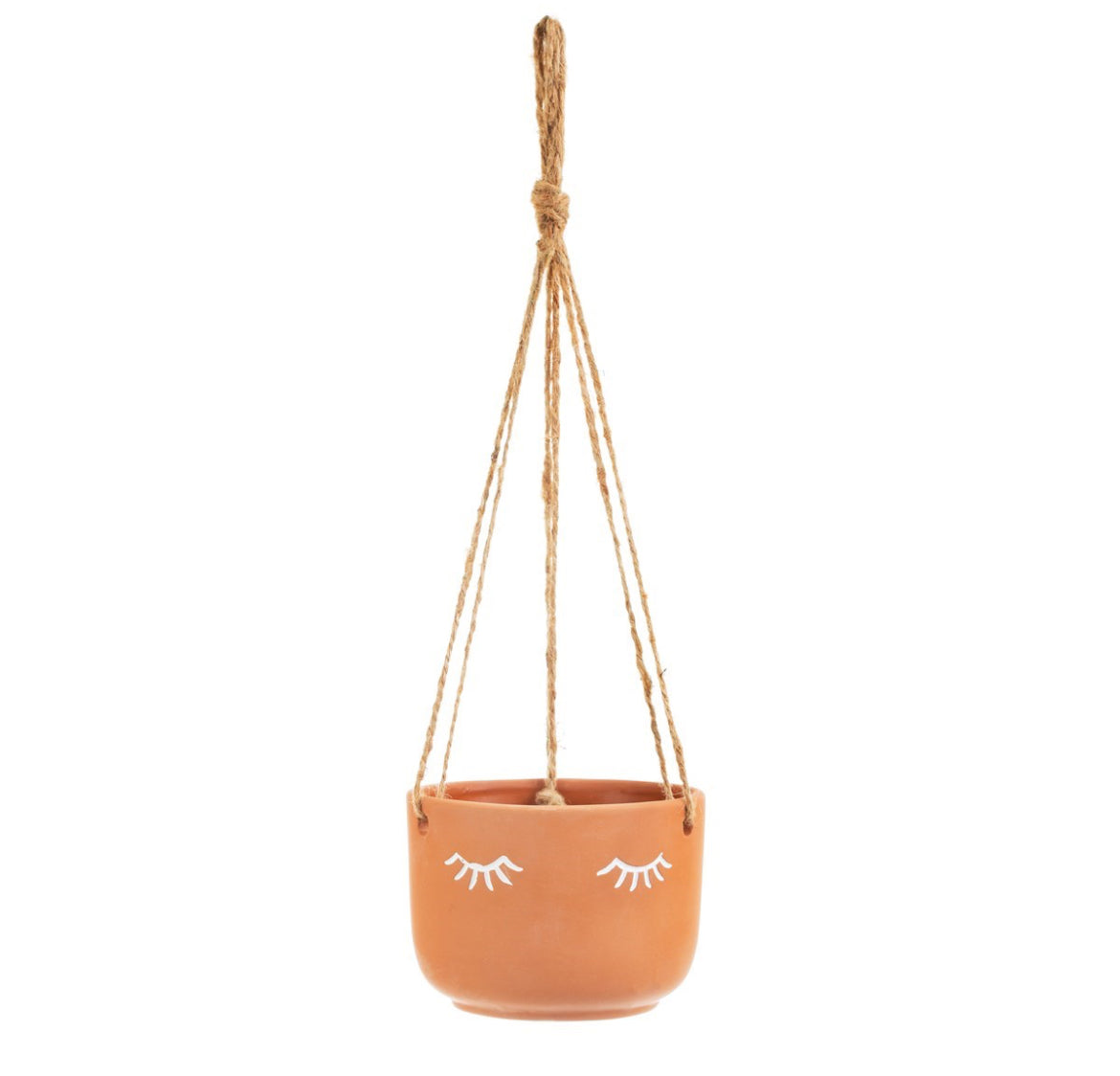 Eye shut Terracotta hanging planter