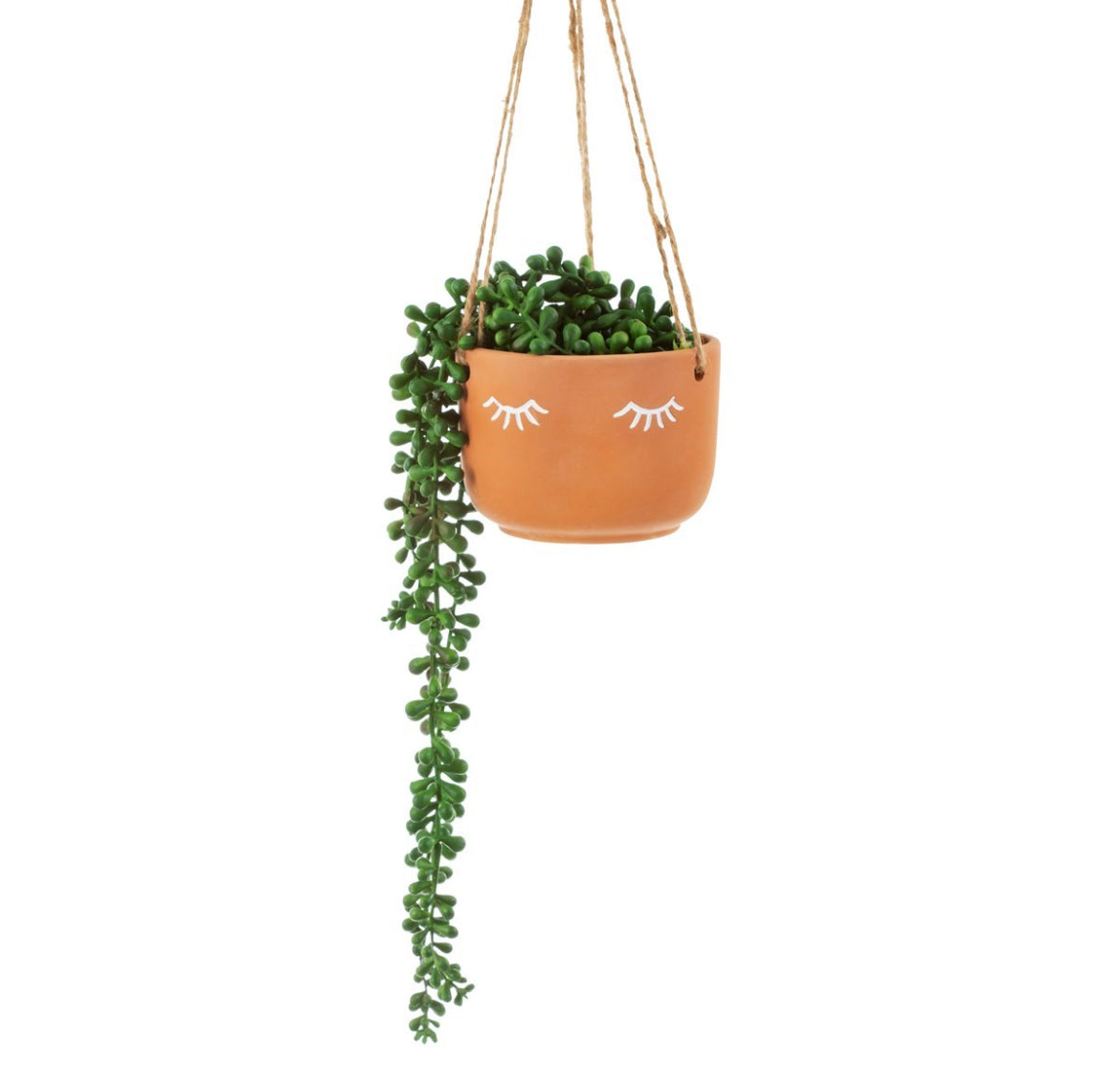 Eye shut Terracotta hanging planter