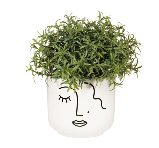 Abstract white face large planter